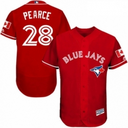 Mens Majestic Toronto Blue Jays 28 Steve Pearce Scarlet Alternate Flex Base Authentic Collection MLB Jersey