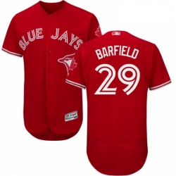 Mens Majestic Toronto Blue Jays 29 Jesse Barfield Scarlet Flexbase Authentic Collection Alternate MLB Jersey