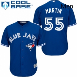 Mens Majestic Toronto Blue Jays 55 Russell Martin Replica Blue Alternate MLB Jersey