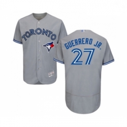 Mens Toronto Blue Jays 27 Vladimir Guerrero Jr Grey Road Flex Base Jersey Au