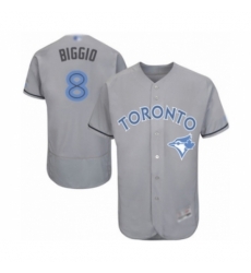 Men's Toronto Blue Jays #8 Cavan Biggio Authentic Gray 2016 Father's Day Fashion Flex Base Baseball Player Jersey