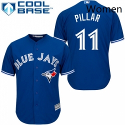 Womens Majestic Toronto Blue Jays 11 Kevin Pillar Authentic Blue MLB Jersey