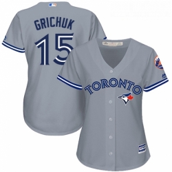 Womens Majestic Toronto Blue Jays 15 Randal Grichuk Authentic Grey Road MLB Jersey 