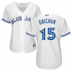 Womens Majestic Toronto Blue Jays 15 Randal Grichuk Authentic White Home MLB Jersey 