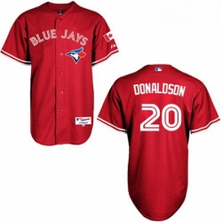 Womens Majestic Toronto Blue Jays 20 Josh Donaldson Authentic Red Canada Day MLB Jersey