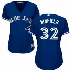 Womens Majestic Toronto Blue Jays 32 Dave Winfield Authentic Blue Alternate MLB Jersey 