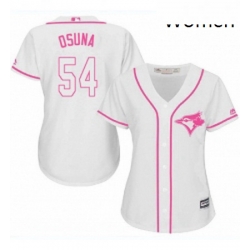 Womens Majestic Toronto Blue Jays 54 Roberto Osuna Replica White Fashion Cool Base MLB Jersey