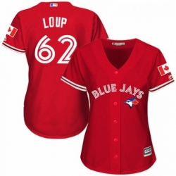 Womens Majestic Toronto Blue Jays 62 Aaron Loup Authentic Scarlet Alternate MLB Jersey 