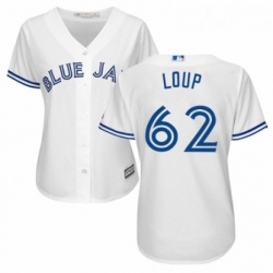 Womens Majestic Toronto Blue Jays 62 Aaron Loup Authentic White Home MLB Jersey 