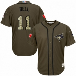 Youth Majestic Toronto Blue Jays 11 George Bell Authentic Green Salute to Service MLB Jersey 