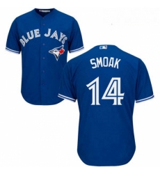 Youth Majestic Toronto Blue Jays 14 Justin Smoak Authentic Blue Alternate MLB Jersey