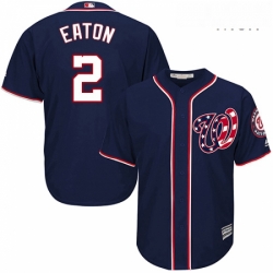 Mens Majestic Washington Nationals 2 Adam Eaton Replica Navy Blue Alternate 2 Cool Base MLB Jersey