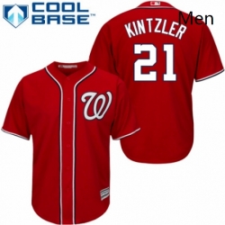 Mens Majestic Washington Nationals 21 Brandon Kintzler Replica Red Alternate 1 Cool Base MLB Jersey 