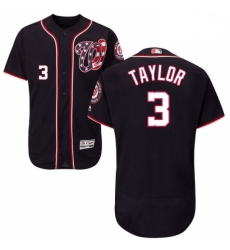 Mens Majestic Washington Nationals 3 Michael Taylor Navy Blue Alternate Flex Base Authentic Collection MLB Jersey