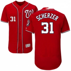 Mens Majestic Washington Nationals 31 Max Scherzer Red Alternate Flex Base Authentic Collection MLB Jersey 