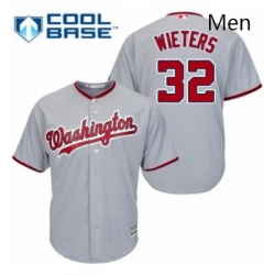 Mens Majestic Washington Nationals 32 Matt Wieters Replica Grey Road Cool Base MLB Jersey