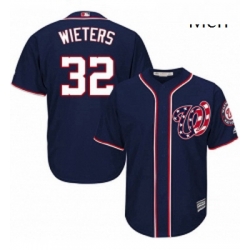 Mens Majestic Washington Nationals 32 Matt Wieters Replica Navy Blue Alternate 2 Cool Base MLB Jersey