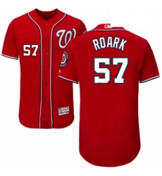 Mens Majestic Washington Nationals 57 Tanner Roark Red Alternate Flex Base Authentic Collection MLB Jersey 