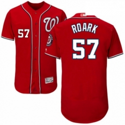 Mens Majestic Washington Nationals 57 Tanner Roark Red Alternate Flex Base Authentic Collection MLB Jersey 