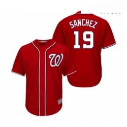 Mens Washington Nationals 19 Anibal Sanchez Replica Red Alternate 1 Cool Base Baseball Jerseysey 