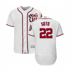 Mens Washington Nationals 22 Juan Soto White Home Flex Base Authentic Collection Baseball Jersey