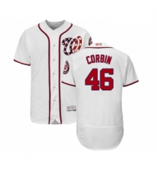 Mens Washington Nationals 46 Patrick Corbin White Home Flex Base Authentic Collection Baseball Jersey