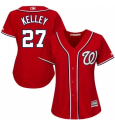 Womens Majestic Washington Nationals 27 Shawn Kelley Replica Red Alternate 1 Cool Base MLB Jersey