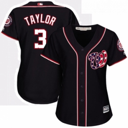 Womens Majestic Washington Nationals 3 Michael Taylor Replica Navy Blue Alternate 2 Cool Base MLB Jersey