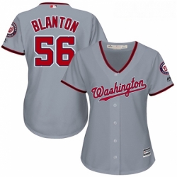 Womens Majestic Washington Nationals 56 Joe Blanton Authentic Grey Road Cool Base MLB Jersey