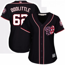 Womens Majestic Washington Nationals 62 Sean Doolittle Authentic Navy Blue Alternate 2 Cool Base MLB Jersey 