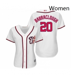 Womens Washington Nationals 20 Kyle Barraclough Replica White Home Cool Base Baseball Jersey 