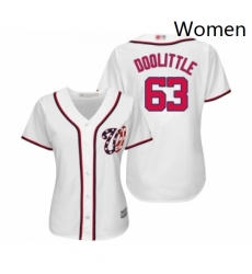 Womens Washington Nationals 63 Sean Doolittle Replica White Home Cool Base Baseball Jersey 