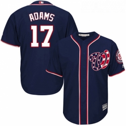 Youth Majestic Washington Nationals 17 Matt Adams Authentic Navy Blue Alternate 2 Cool Base MLB Jersey 