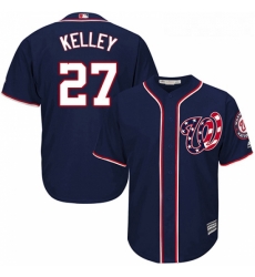 Youth Majestic Washington Nationals 27 Shawn Kelley Authentic Navy Blue Alternate 2 Cool Base MLB Jersey