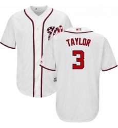 Youth Majestic Washington Nationals 3 Michael Taylor Replica White Home Cool Base MLB Jersey