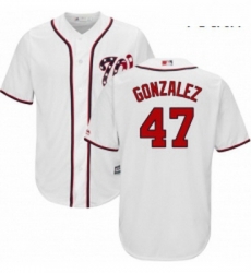 Youth Majestic Washington Nationals 47 Gio Gonzalez Replica White Home Cool Base MLB Jersey