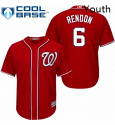 Youth Majestic Washington Nationals 6 Anthony Rendon Replica Red Alternate 1 Cool Base MLB Jersey