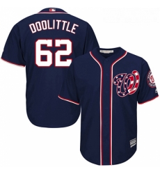 Youth Majestic Washington Nationals 62 Sean Doolittle Authentic Navy Blue Alternate 2 Cool Base MLB Jersey 