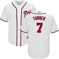 Youth Majestic Washington Nationals 7 Trea Turner Replica White Home Cool Base MLB Jersey