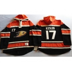 Anaheim Ducks 17 Ryan Kesler Black Sawyer Hooded Sweatshirt Stitched NHL Jersey