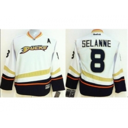 Anaheim Ducks 8 Teemu Selanne White NHL Hockey Jerseys