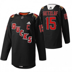 Men Anaheim Ducks 15 Ryan Getzlaf 2022 Black Angels Night Stitched jersey