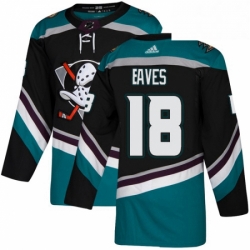 Mens Adidas Anaheim Ducks 18 Patrick Eaves Authentic Black Teal Third NHL Jersey 