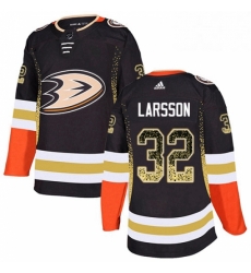 Mens Adidas Anaheim Ducks 32 Jacob Larsson Authentic Black Drift Fashion NHL Jersey 