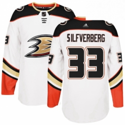 Mens Adidas Anaheim Ducks 33 Jakob Silfverberg Authentic White Away NHL Jersey 