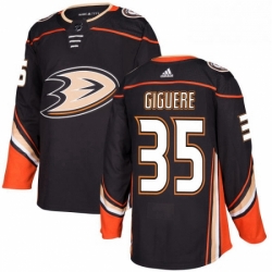 Mens Adidas Anaheim Ducks 35 Jean Sebastien Giguere Premier Black Home NHL Jersey 