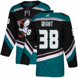 Mens Adidas Anaheim Ducks 38 Derek Grant Authentic Black Teal Third NHL Jersey 