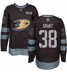 Mens Adidas Anaheim Ducks 38 Derek Grant Premier Black 1917 2017 100th Anniversary NHL Jersey 