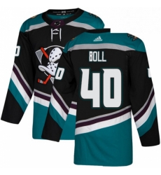 Mens Adidas Anaheim Ducks 40 Jared Boll Authentic Black Teal Third NHL Jersey 