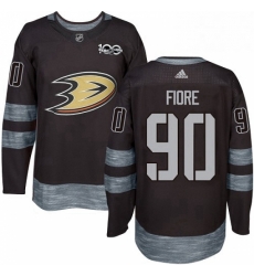 Mens Adidas Anaheim Ducks 90 Giovanni Fiore Premier Black 1917 2017 100th Anniversary NHL Jersey 